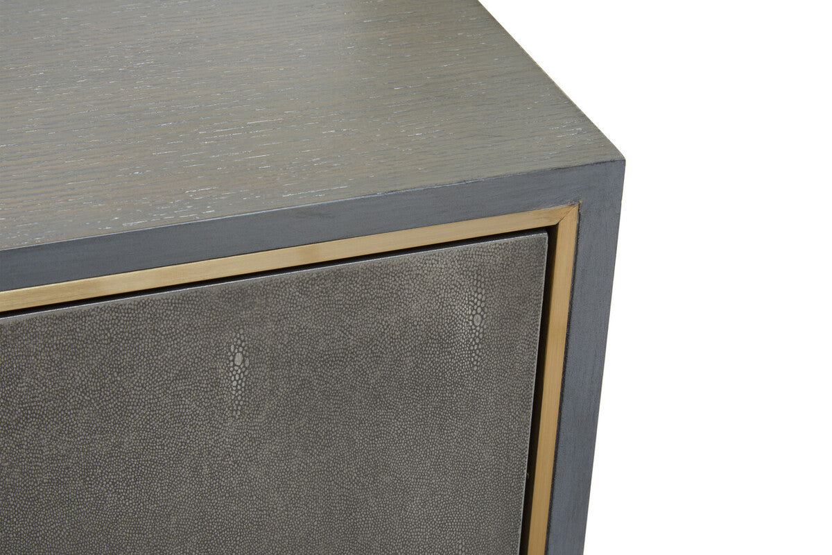 Grey Shagreen Effect Media Unit | Deskey