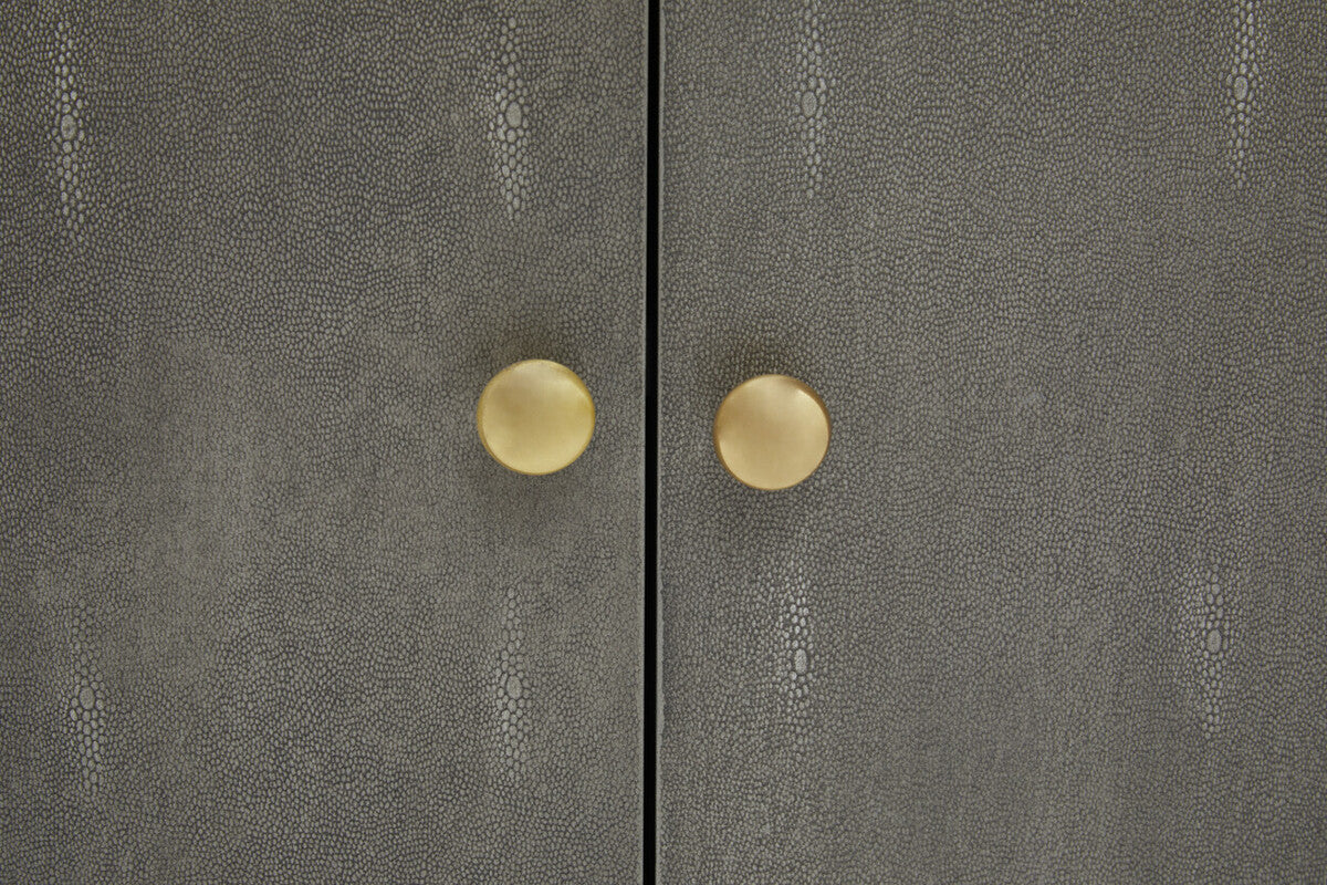 Grey Shagreen Effect Media Unit | Deskey