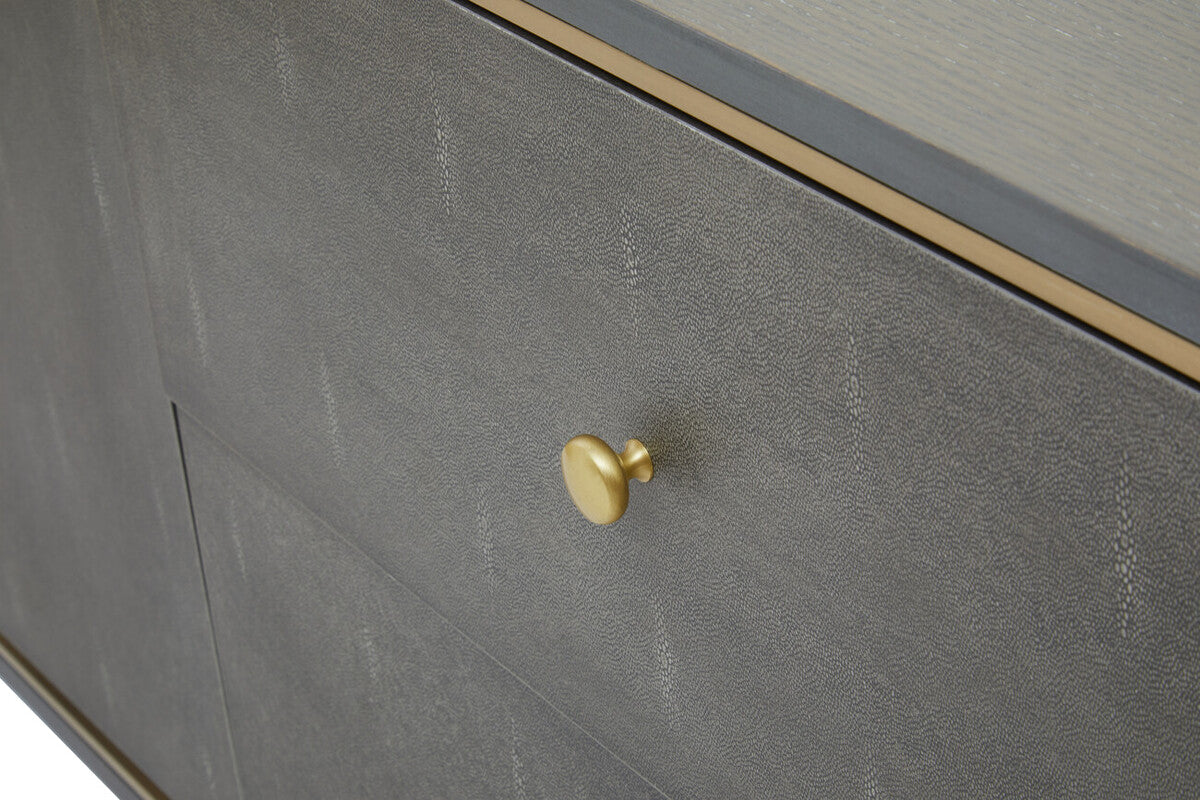 Grey Shagreen Effect Media Unit | Deskey