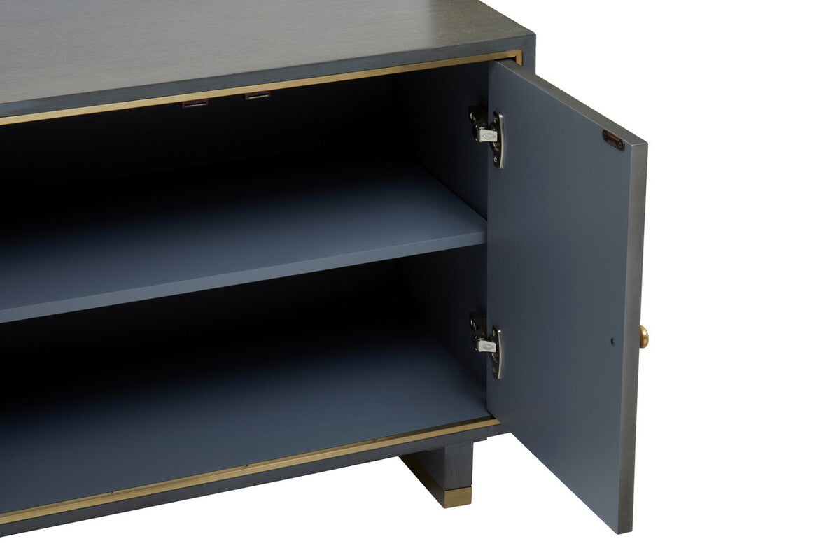 Grey Shagreen Effect Media Unit | Deskey