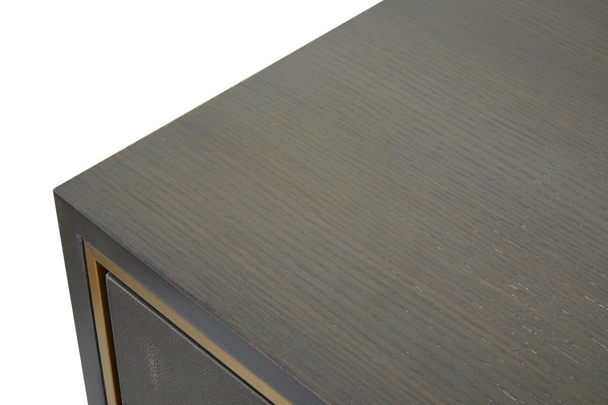 Grey Shagreen Effect Media Unit | Deskey