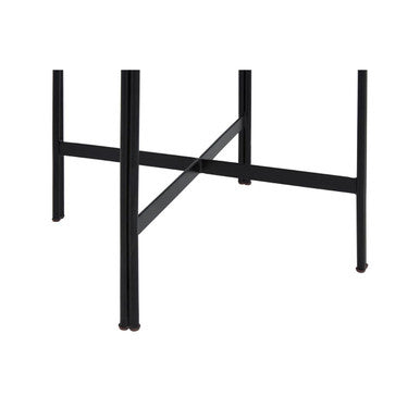 Black Petrified Wood Top Side Table with Cross-Base Legs | Relic