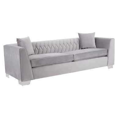Rashika 3 Seat Grey Velvet Sofa