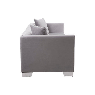 3 Seater Grey Velvet Sofa | Rashika