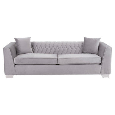 Rashika 3 Seat Grey Velvet Sofa