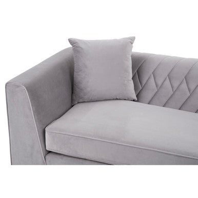 Rashika 3 Seat Grey Velvet Sofa