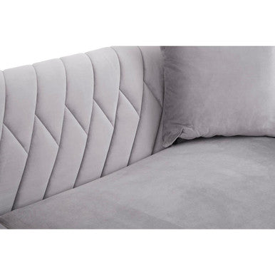 3 Seater Grey Velvet Sofa | Rashika