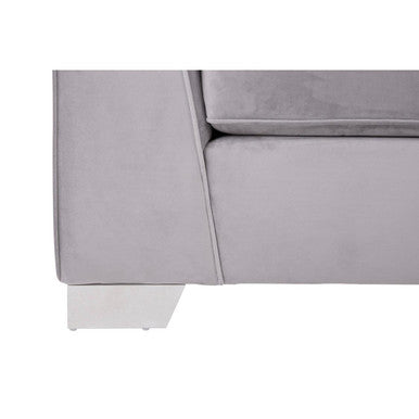 3 Seater Grey Velvet Sofa | Rashika