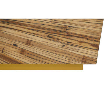 Brown and Gold Ebony Bamboo Sunburst Top Console Table with Clean-Lined | Gabelle