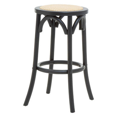 Corso Black and Natural Rattan Stool