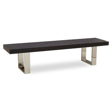 Ulmus Black Elm Wood Bench with Rectangular Design