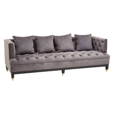 3 Seater Viola Pirate Grey Fabric Sofa | Sefira