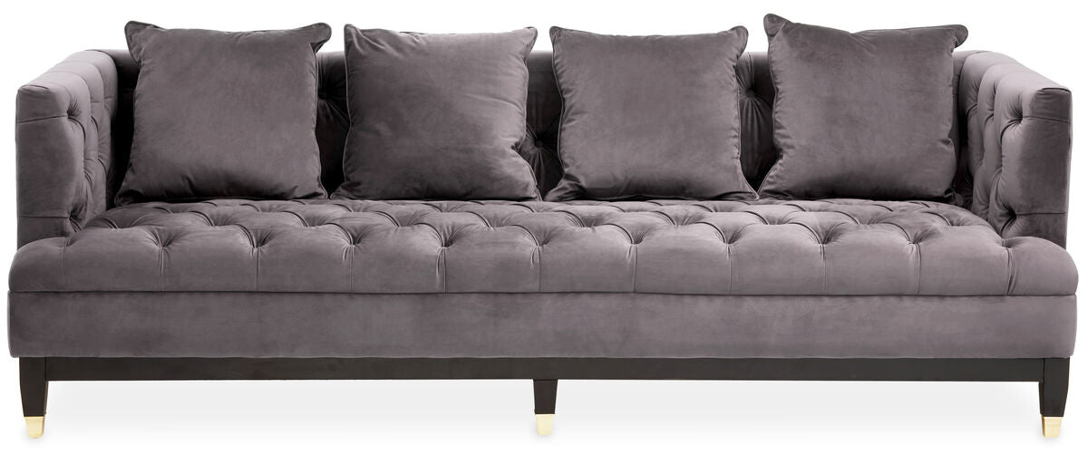 3 Seater Viola Pirate Grey Fabric Sofa | Sefira