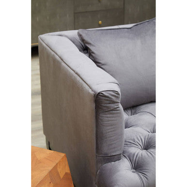 3 Seater Viola Pirate Grey Fabric Sofa | Sefira
