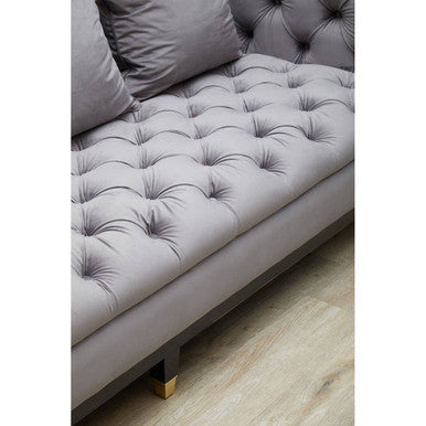 Sefira 3 Seat Viola Pirate Grey Fabric Sofa