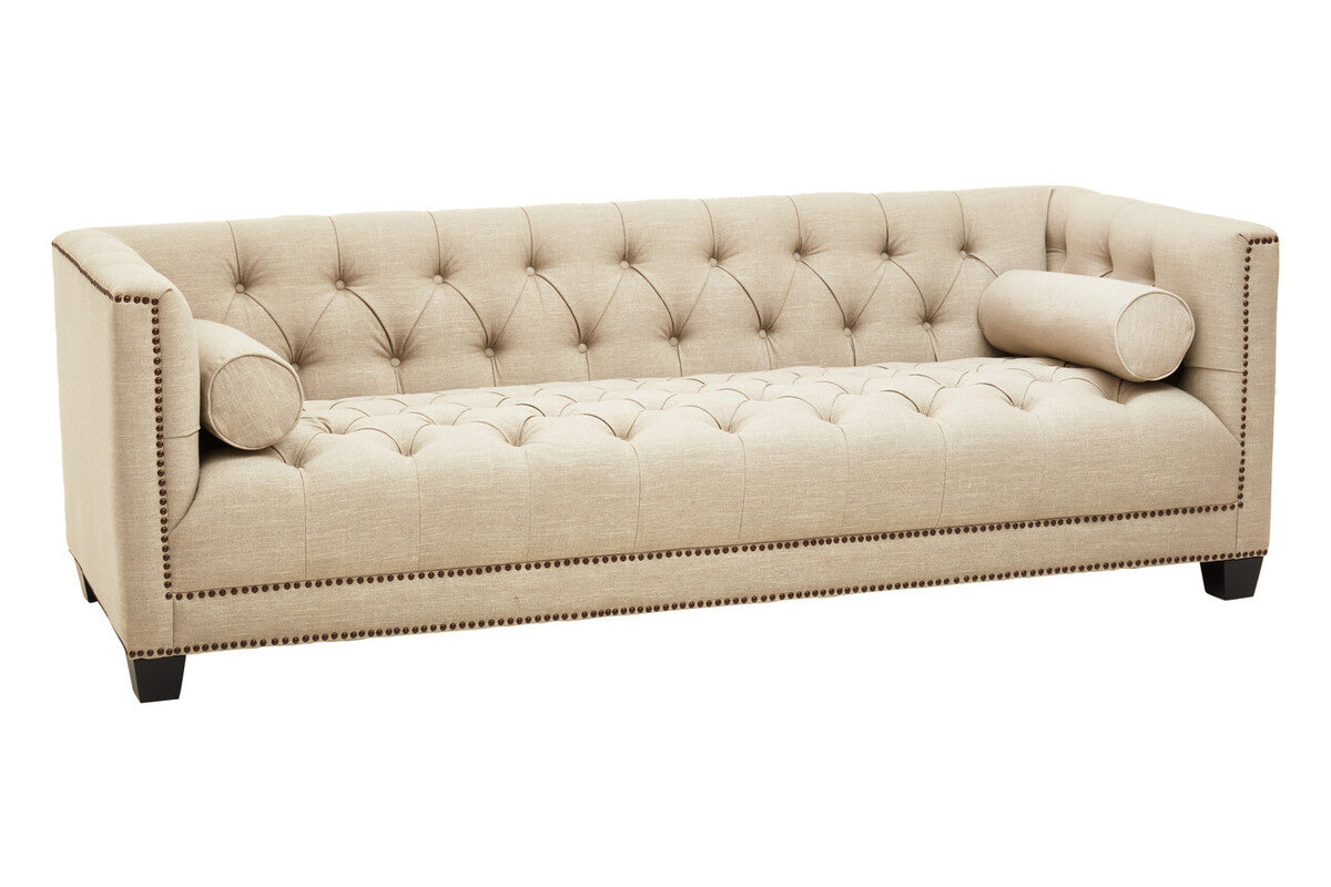 3 Seater Stone Fabric Sofa | Surina