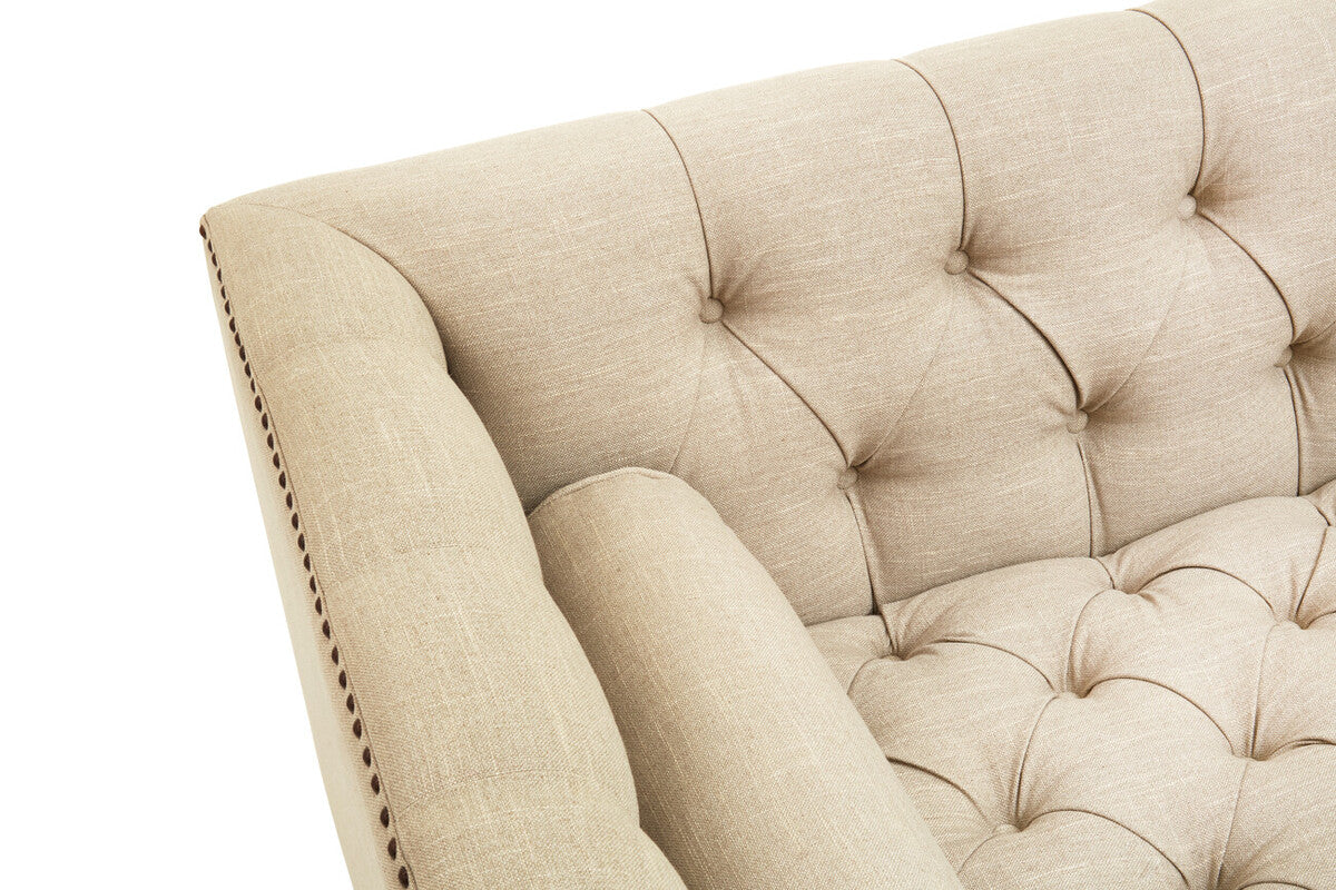 3 Seater Stone Fabric Sofa | Surina