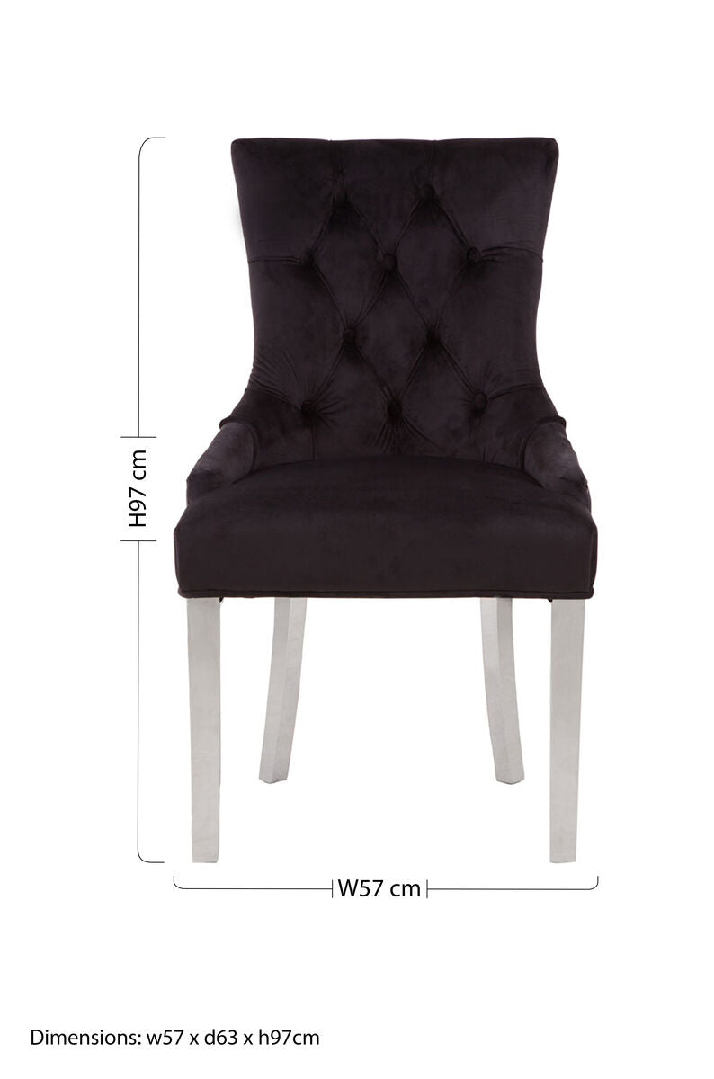 Richmond Black Velvet Dining Chair
