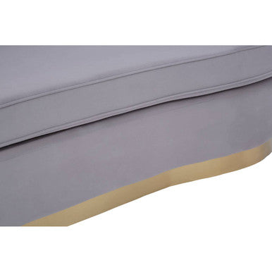 Franza 3 Seat Pleated Grey Velvet Sofa
