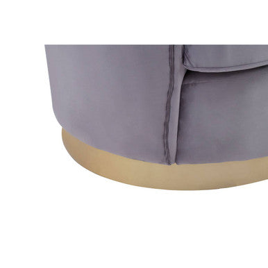 Franza 3 Seat Pleated Grey Velvet Sofa