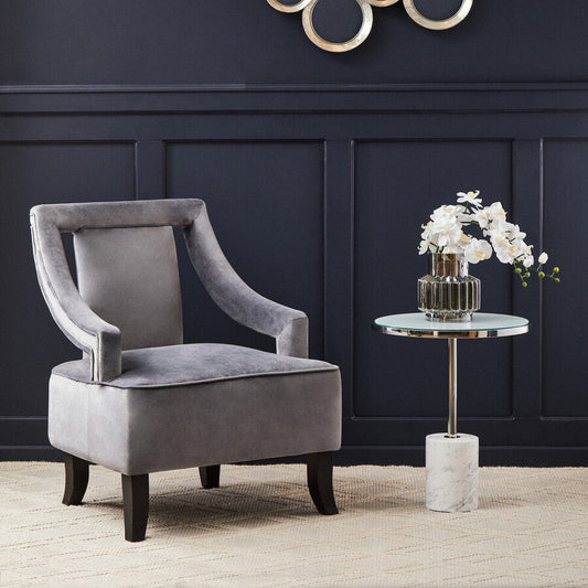 Faye Grey Velvet Chair