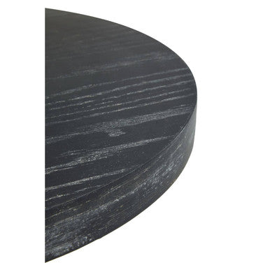 Lena Oak Veneer Round Side Table with Brushed Gold Base