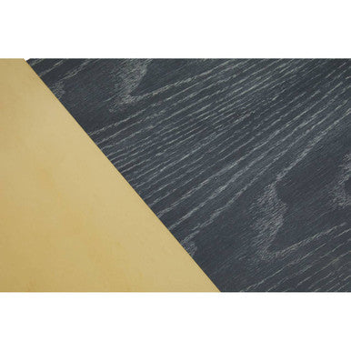 Gold Oak Veneer and Black Marble Top Coffee Table with Iron Legs, Serrano
