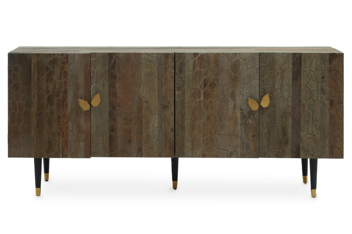 Recycled Elm Wood 4 Door Sideboard | Malay