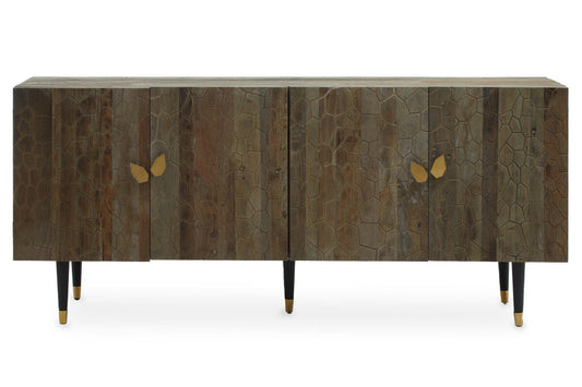 Recycled Elm Wood 4 Door Sideboard | Malay