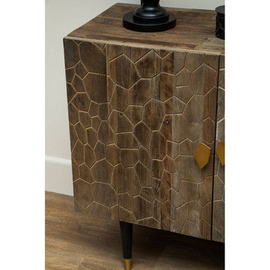 Recycled Elm Wood 4 Door Sideboard | Malay