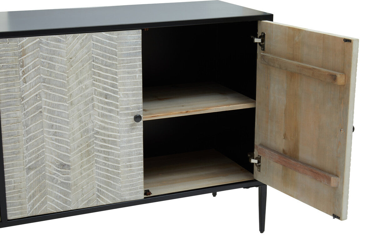 4 Door Recycled Pine Wood Sideboard | Luxor