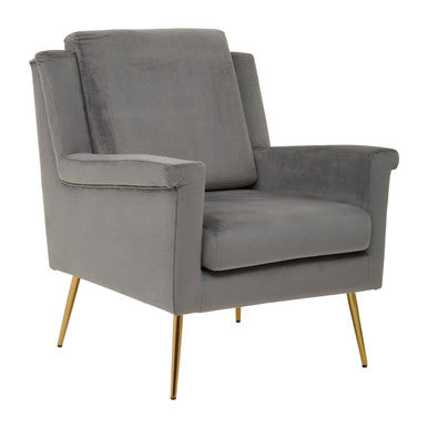 Salma Grey Velvet Armchair.
