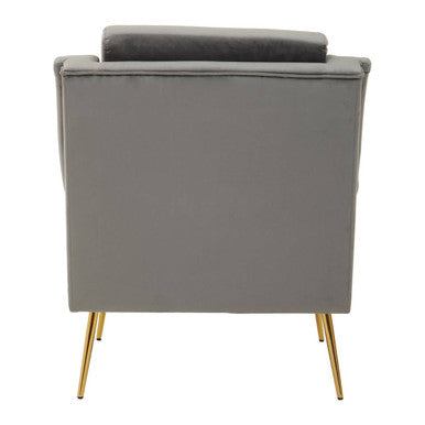 Salma Grey Velvet Armchair.