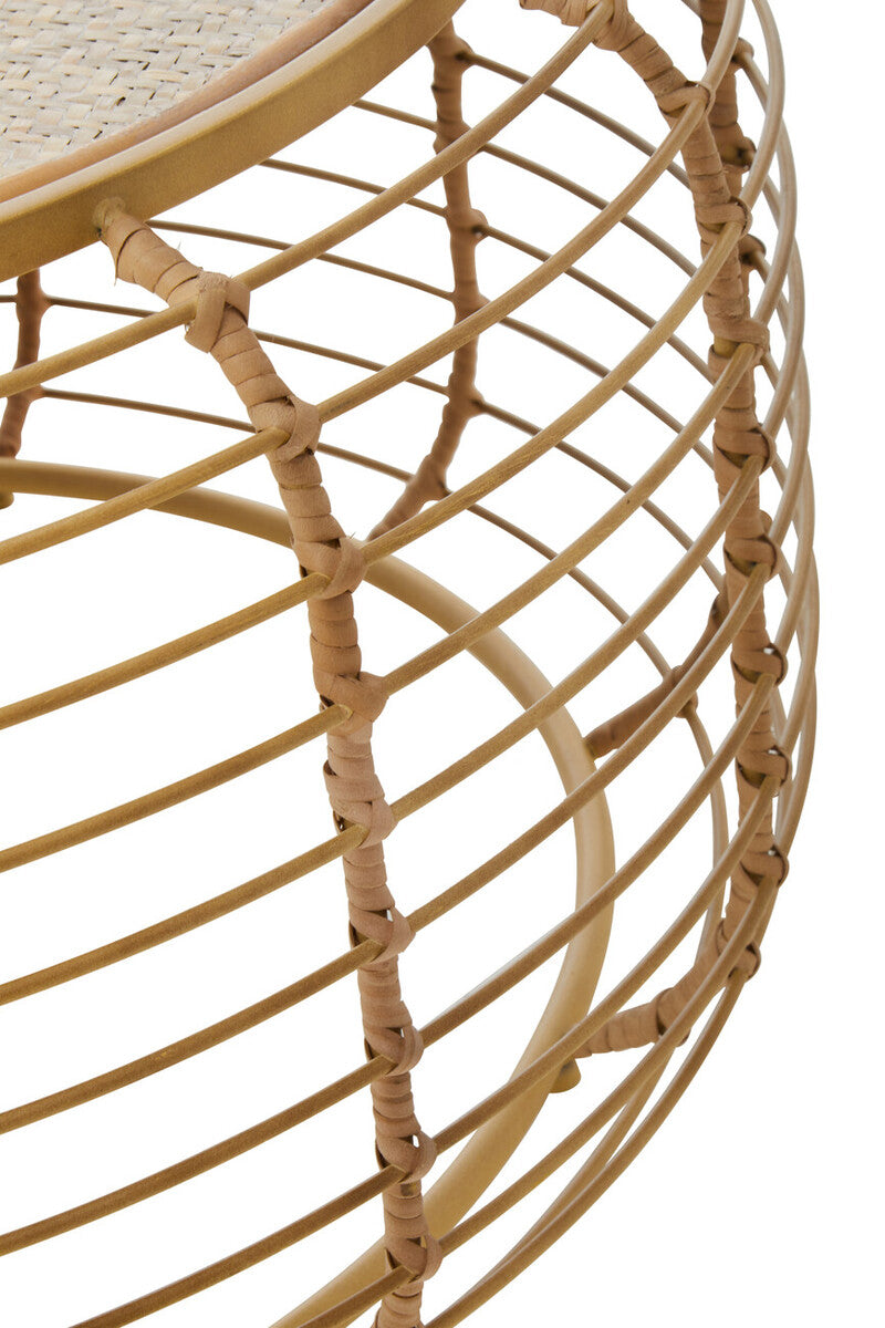 Trento Round Coffee Table With Rattan Top