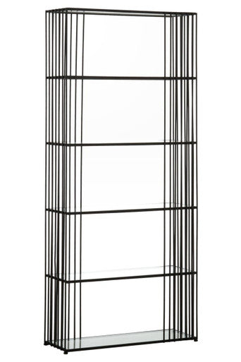 Trento Five Tier Black Bookshelf