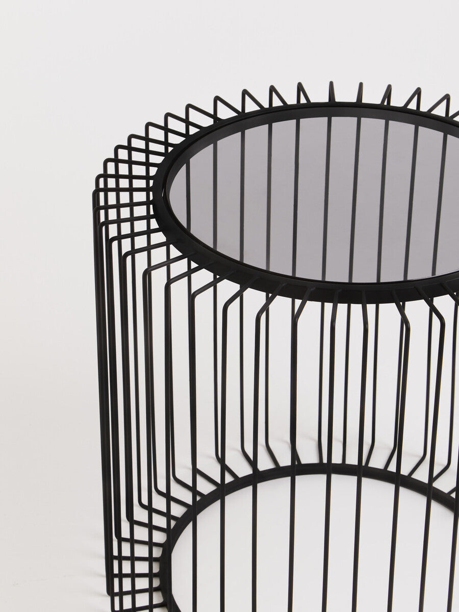 Trento Round End Table With Glass Top