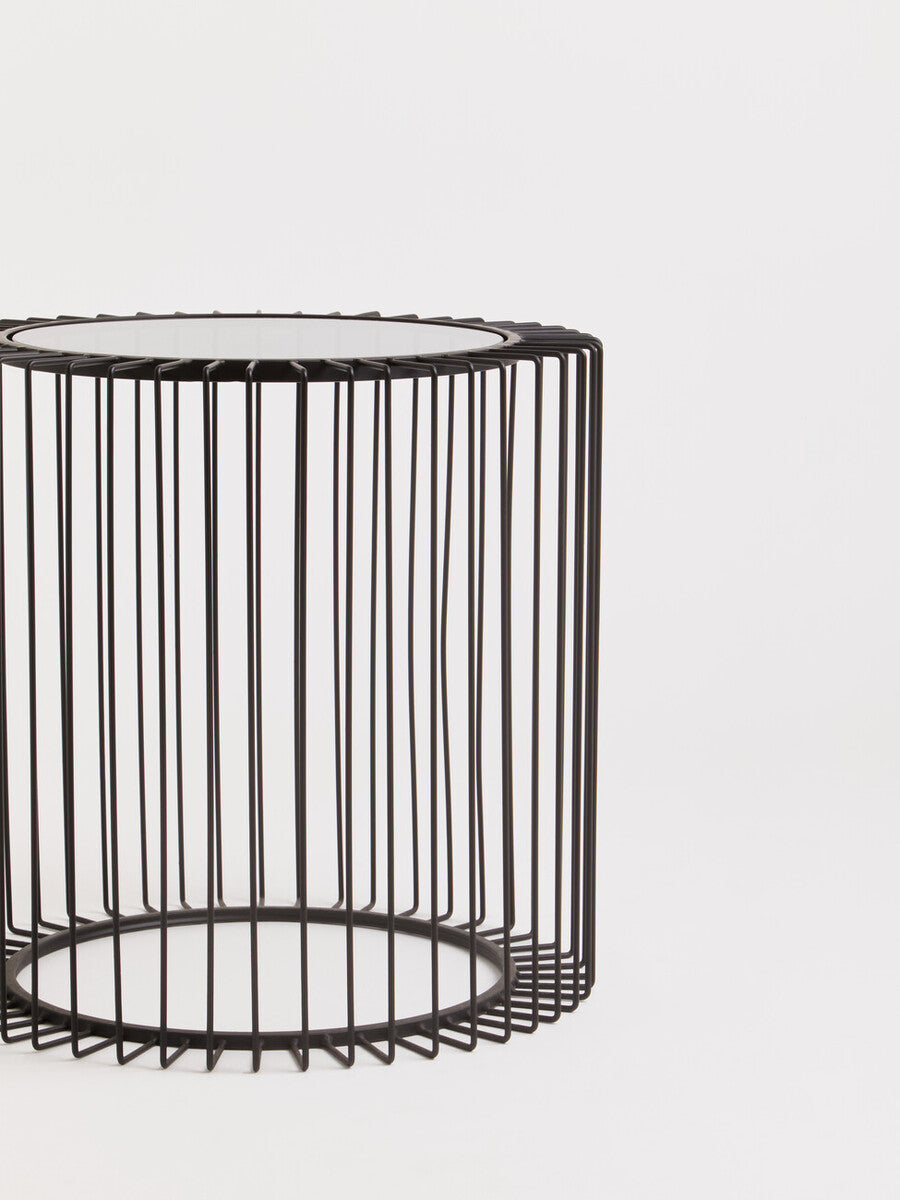 Trento Round End Table With Glass Top