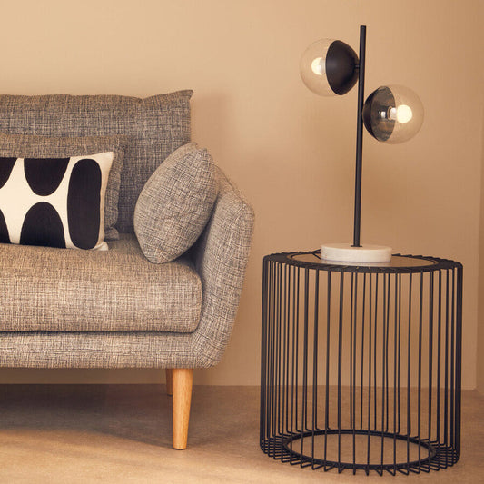 Trento Round End Table With Glass Top