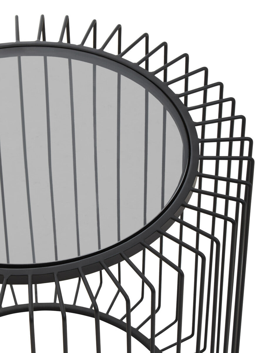 Trento Round End Table With Glass Top