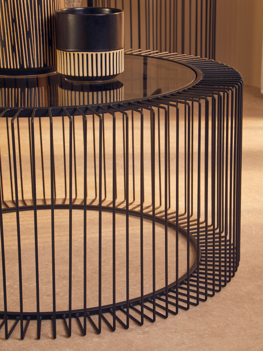 Trento Round Coffee Table With Glass Top