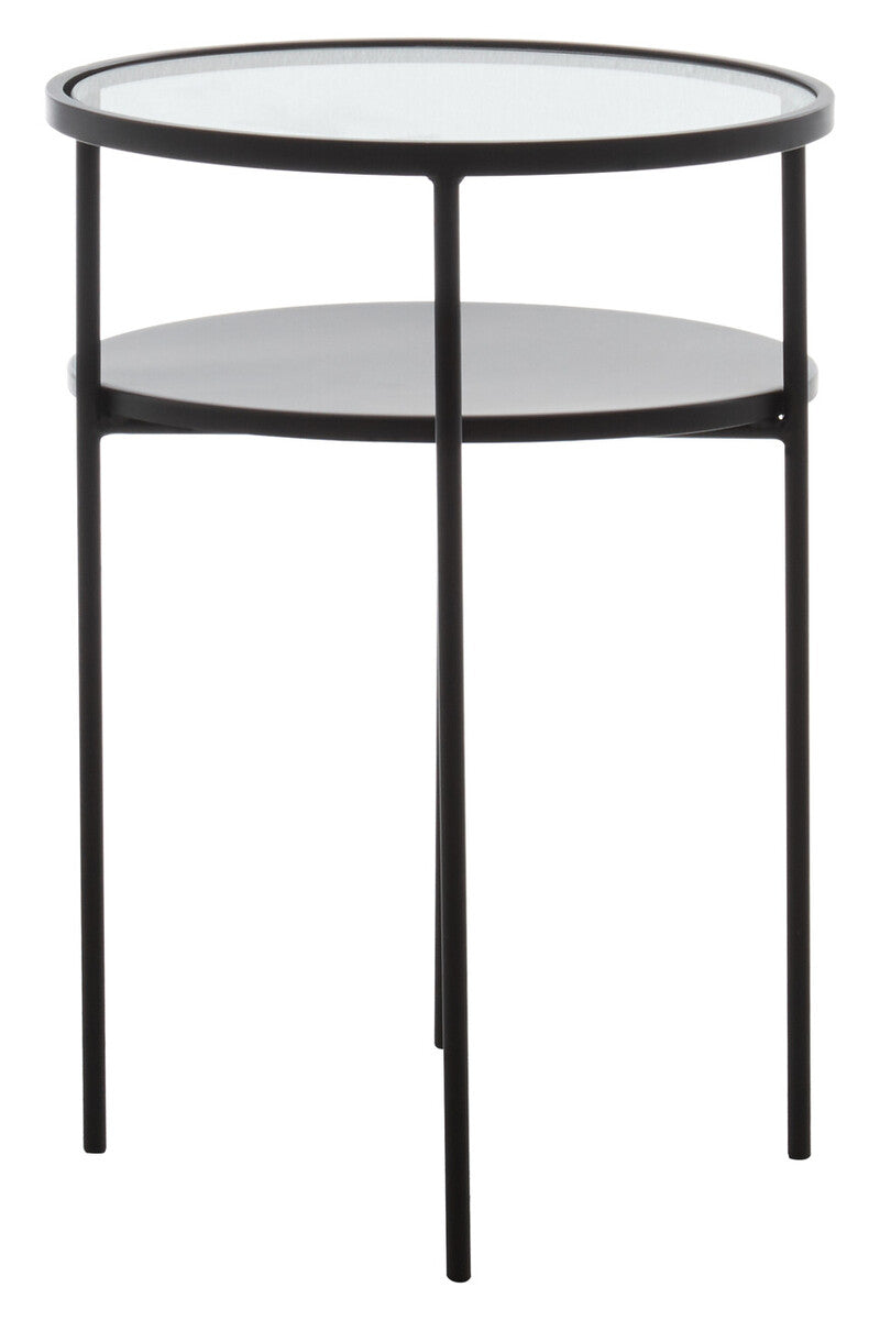 Trento End Table With Glass And Metal Tops
