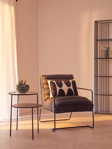 Trento End Table With Glass And Metal Tops