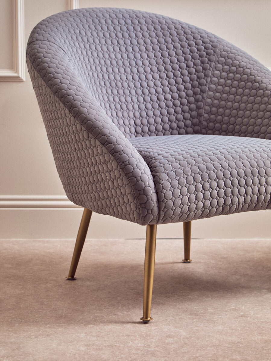 Tania Grey Velvet Occasional Chair with Curved Back