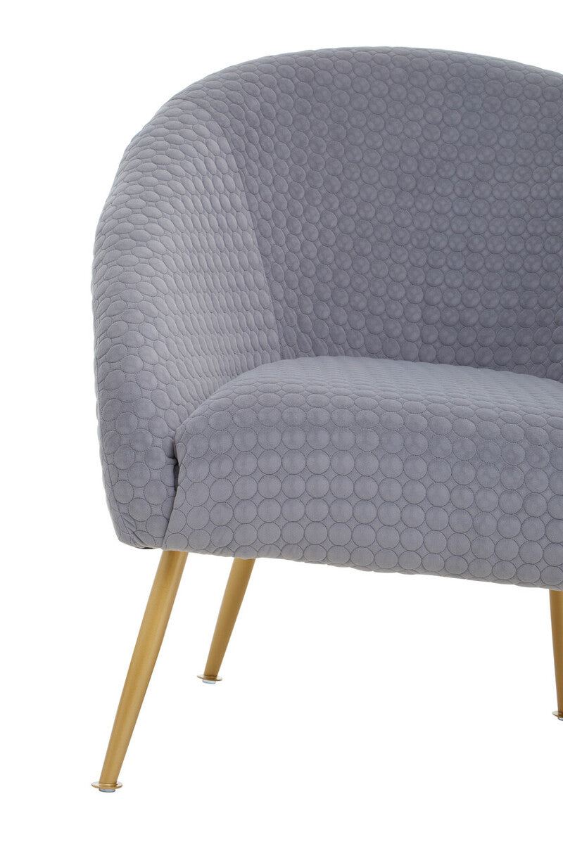 Tania Grey Velvet Occasional Chair with Curved Back