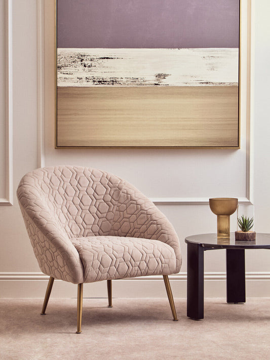 Tania Beige velvet Occasional Chair