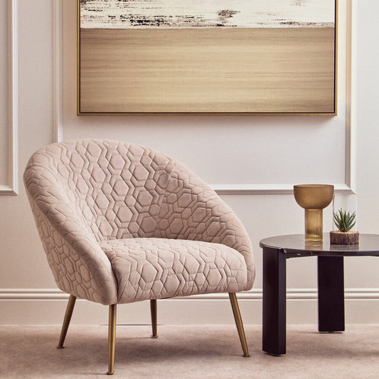 Tania Beige velvet Occasional Chair