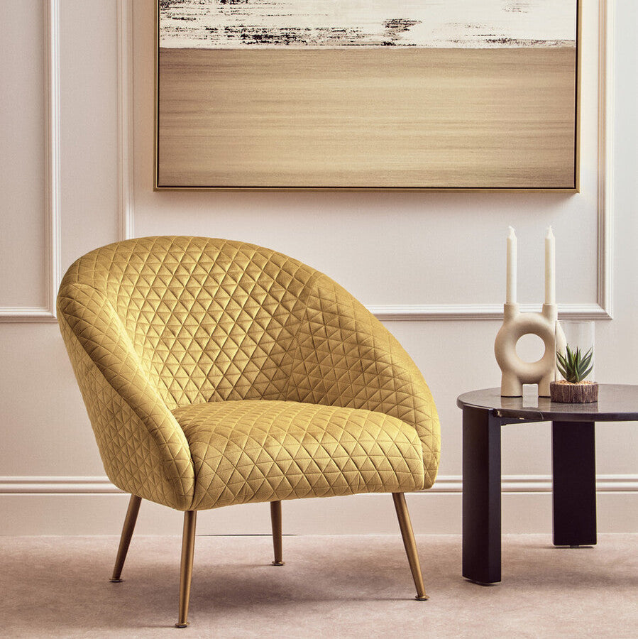 Gold Velvet Occasional Chair | Tania