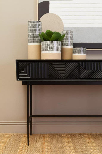 Jakara Black 2 Drawer Console Table