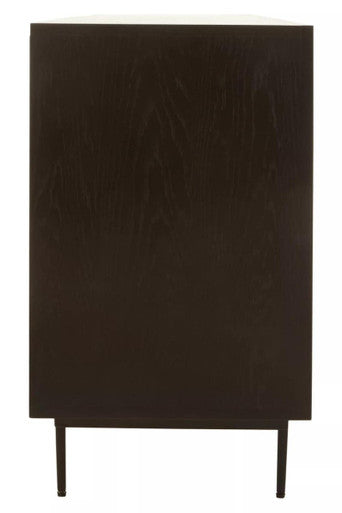 Black Finish Sideboard with 4 Doors and 3 Drawers | Jakara