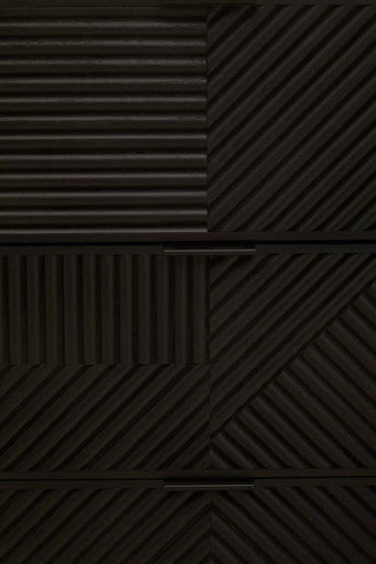 Black Finish Sideboard with 4 Doors and 3 Drawers | Jakara